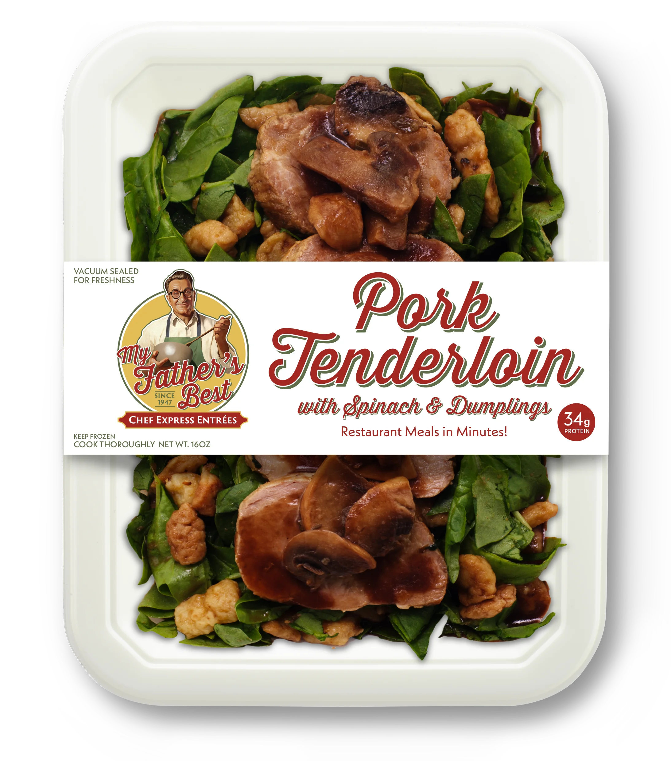 Pork Tenderloin with Spinach & Dumplings