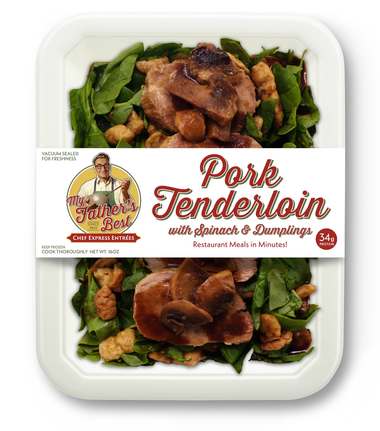 Pork Tenderloin with Spinach & Dumplings
