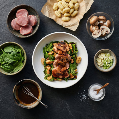 Pork Tenderloin with Spinach & Dumplings